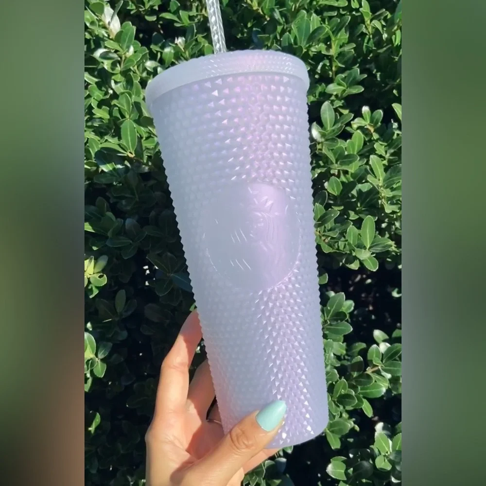 Starbucks Iridescent Icy White/ Lavender Studded Tumbler 24oz - Picture 1 of 5